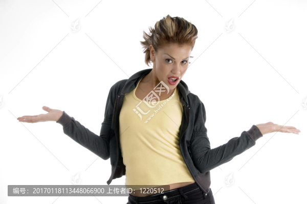 有開放手掌魅力的女人