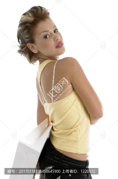 性感的女人帶購物袋