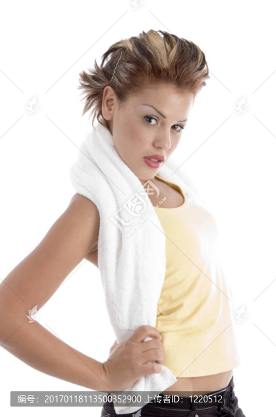 性感女人用毛巾