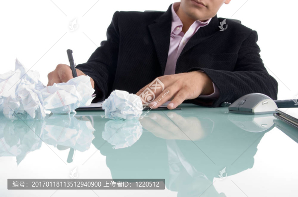 商人寫在記事本上
