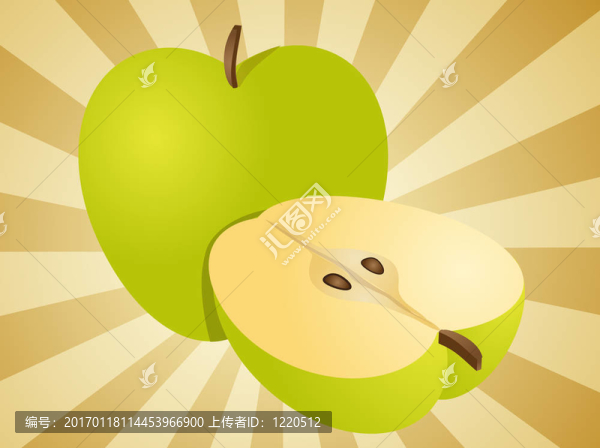 蘋果整體和半插圖