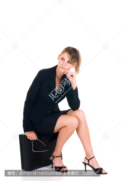 沉思的女商人