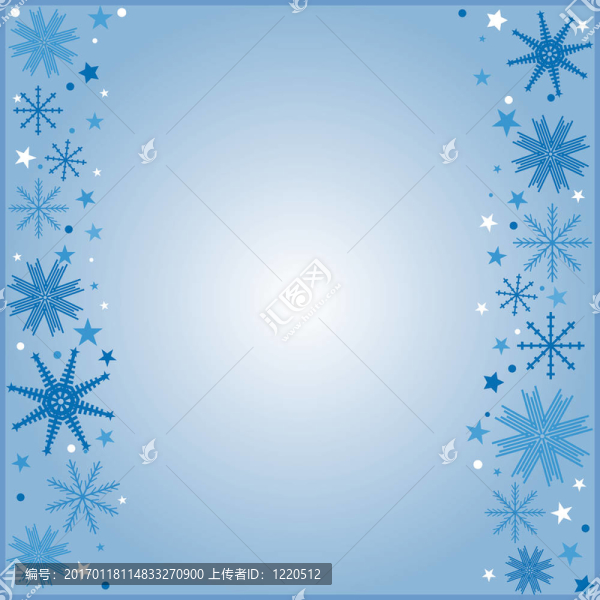 雪花邊框藍(lán)色背景