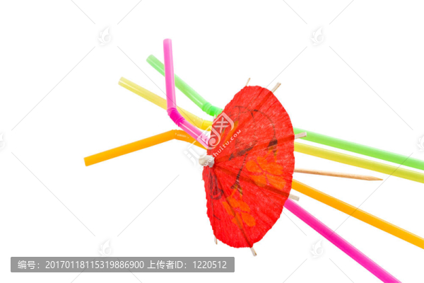 雞尾酒會(huì)的陽(yáng)傘和吸管
