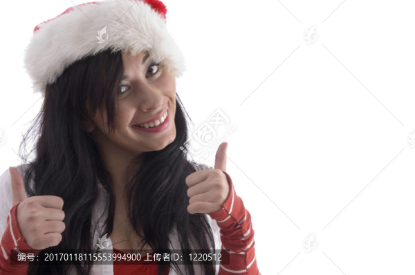 漂亮女孩豎起大拇指