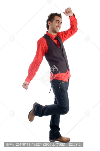 站在高興的舞者