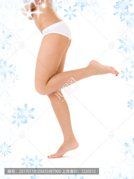 白色比基尼內(nèi)褲健康腿
