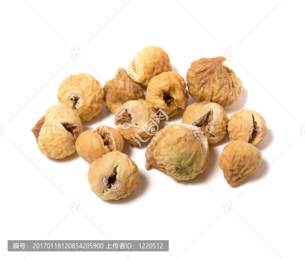 白色背景干燥棗
