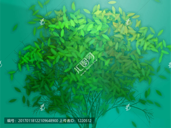 帶有落葉的樹(shù)；插圖