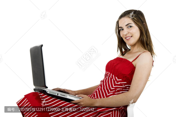 筆記本電腦的女人