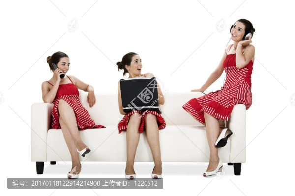 三個快樂的雙胞胎姐妹