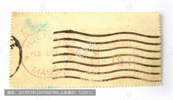 空白的郵票和郵戳