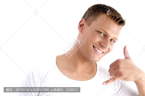 一個(gè)打電話的男人的手勢(shì)