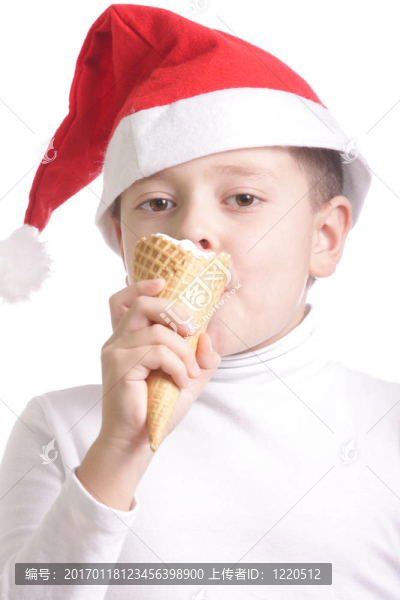 Santa吃冰淇淋