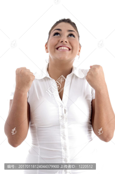 幸福的女人仰視