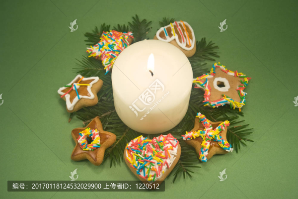 蠟燭和圣誕餅干