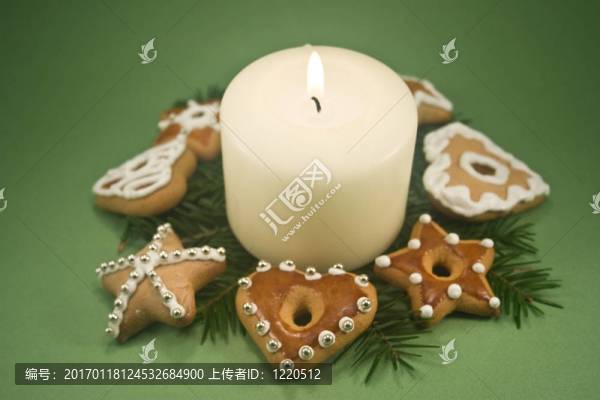 蠟燭和圣誕餅干