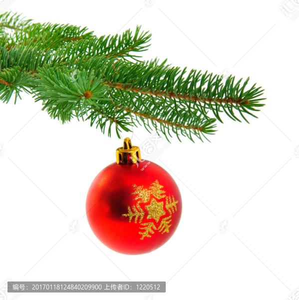 松樹(shù)枝上的圣誕球