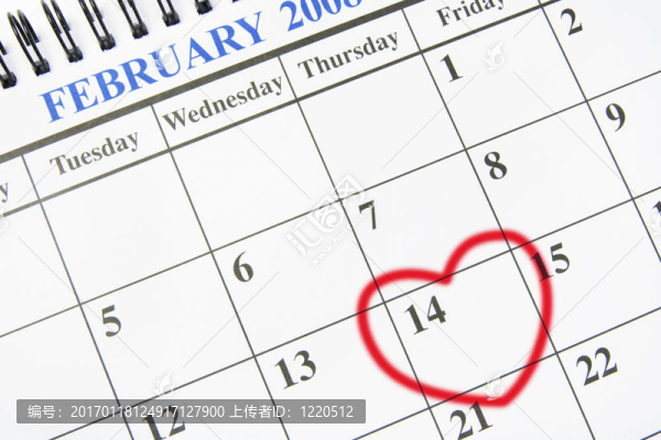 帶有心臟符號(hào)的日歷-匯圖網(wǎng) www.fosd68.com 帶有心臟符號(hào)的日歷