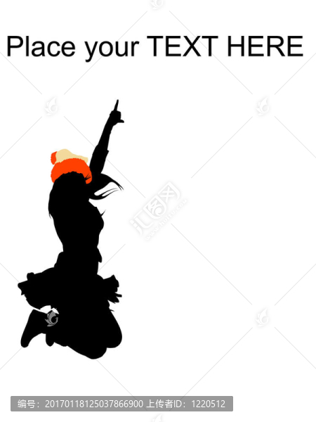 跳指女戴圣誕帽