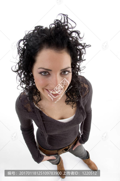 微笑美女的高視角