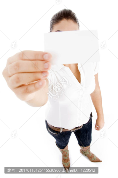 漂亮的年輕白人姿勢展示名片