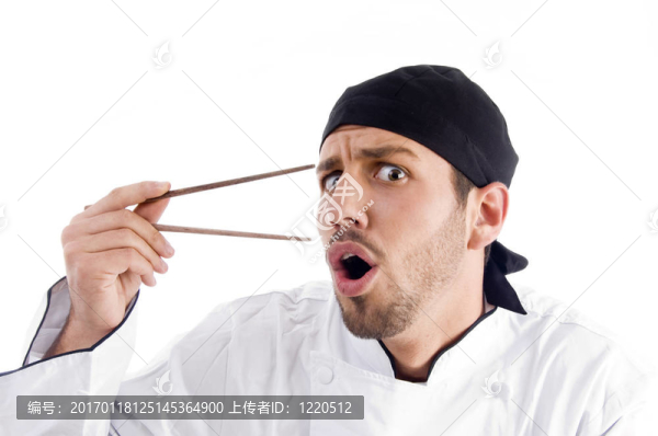 專業(yè)廚師驚訝的筷子