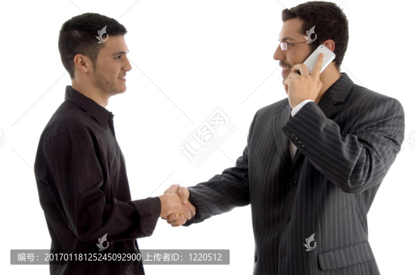 商人溝通和顫抖的手