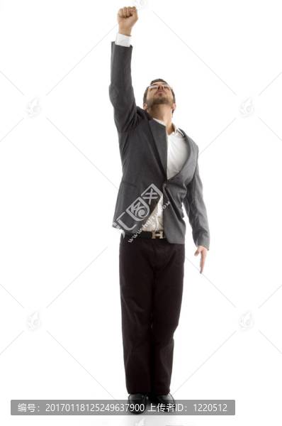 商人展示他向上的