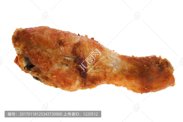 白色背景上的炸雞腿