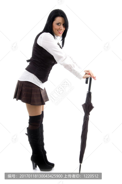女?dāng)[著傘