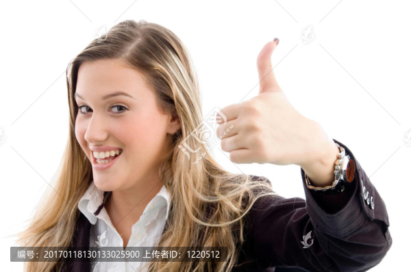 女性拇指向上