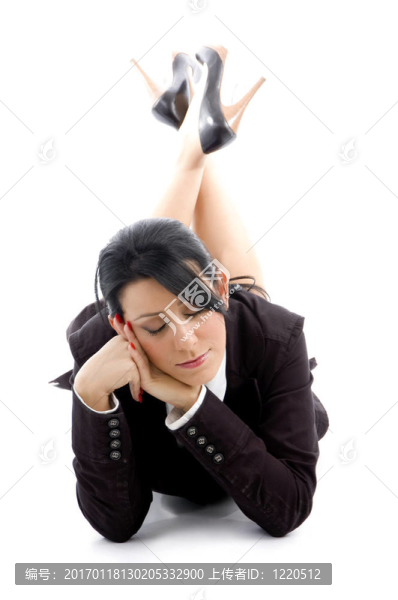 閉著眼睛的女商人