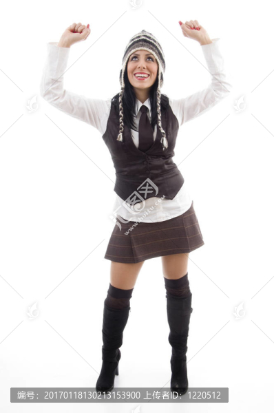 白人女性的全身姿勢