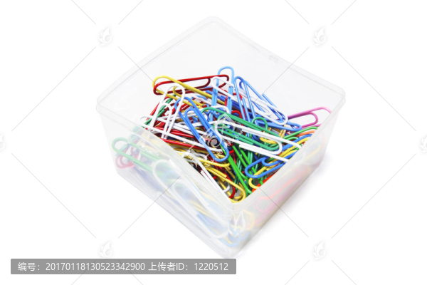 塑料盒中的夾紙