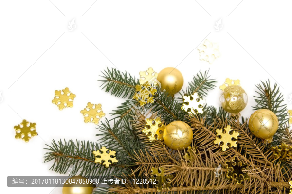 金色的圣誕裝飾