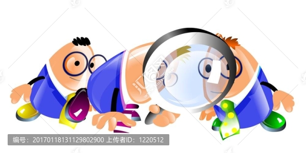 帶放大鏡的店員