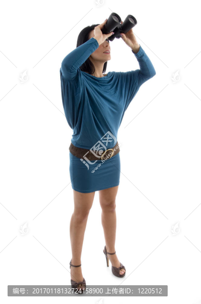 從一個孤立的白色背景看女性視角