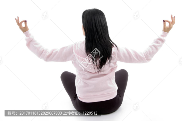 蓮花姿勢中的女性背位姿