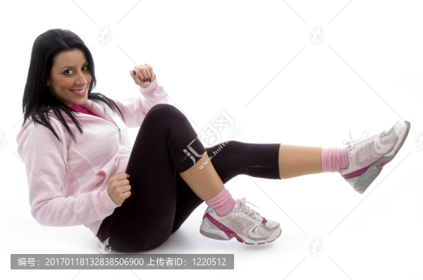 運動女性的側(cè)面觀