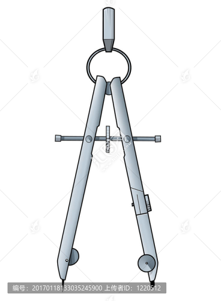 在白色背景的圓規(guī)