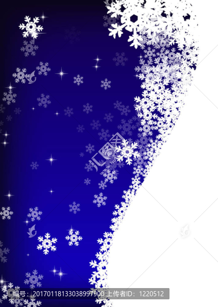藍天背景下的星星和雪花