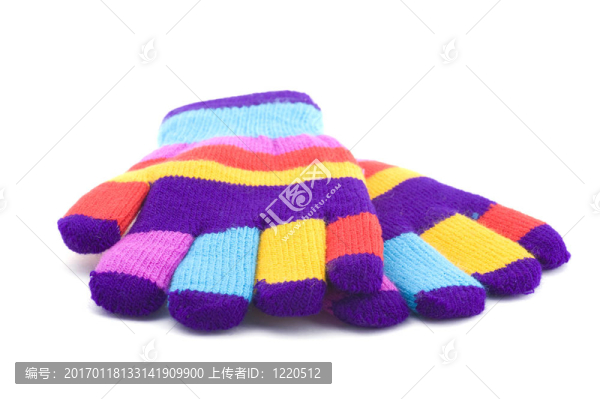 白色彩色手套