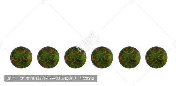 綠色和金色球