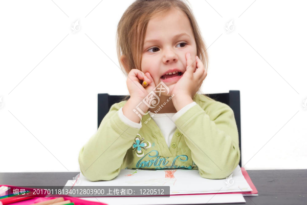 可愛的小女孩畫