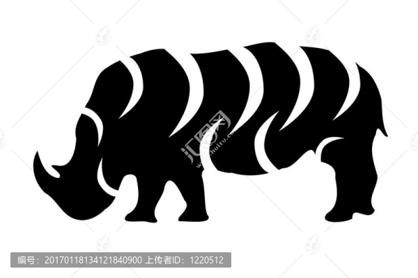 犀牛部落紋身的剪影