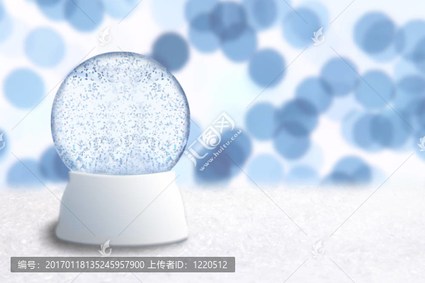 帶藍(lán)色假期背景的空圣誕雪球