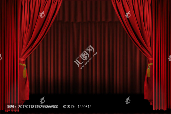 水平階段窗簾打開(kāi)演示文稿