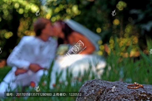 黃金結婚戒指特寫