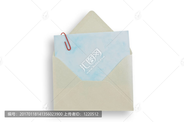 打開的信封和卡我